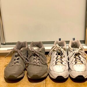 Set Of 2 Easy Spirit Women's Walking Shoes Sneakers Size 8 1/2 White/ Grey